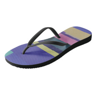 Lila, rosa und grau Abstrakte Streifen Badesandalen