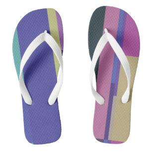 Lila, rosa und grau Abstrakte Streifen Badesandalen