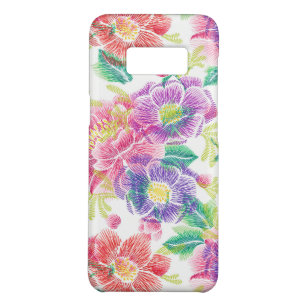 Lila rosa und grüne Blume Muster D2 Case-Mate Samsung Galaxy S8 Hülle