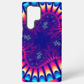 Lila, rosa und hellblaues Fraktal Samsung Galaxy Hülle (Rückseite)