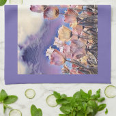 Lila, rosa und orange Tulpen Geschirrtuch (Gefaltet)