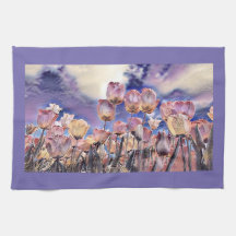 Lila, rosa und orange Tulpen