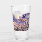 Lila, rosa und orange Tulpen Glas (Rückseite)
