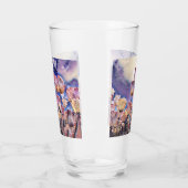 Lila, rosa und orange Tulpen Glas (Links)