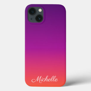 Lila, rosa und orangefarbene Farbskala ombre Case