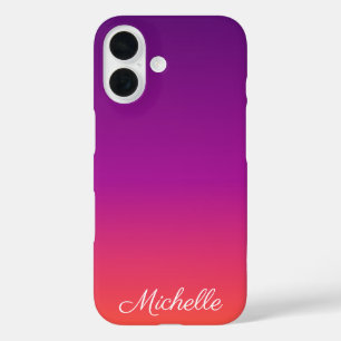 Lila, rosa und orangefarbene Farbvarianten iPhone 16 Hülle