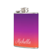 Lila, rosa und orangefarbene Farbvarianten Flachmann (Links)