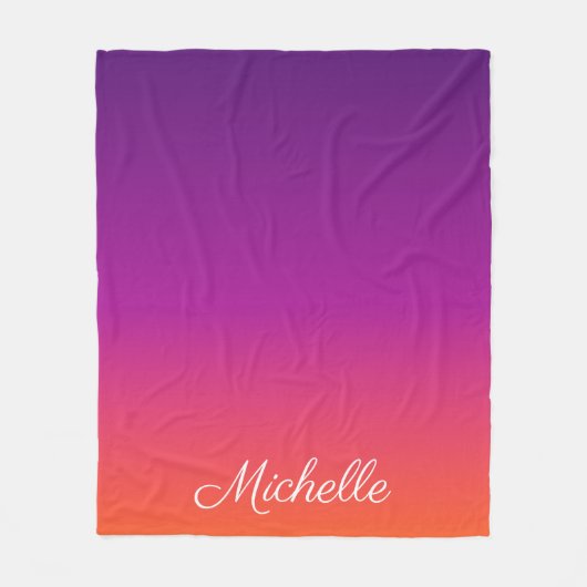 Lila, rosa und orangefarbene Farbvarianten Fleecedecke (Vorderseite)