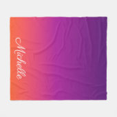 Lila, rosa und orangefarbene Farbvarianten Fleecedecke (Vorderseite (Horizontal))