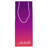 Lila, rosa und orangefarbene Farbvarianten Geschenktüte Für Weinflaschen (Rückseite)