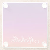 Lila, rosa und orangefarbene Farbvarianten Glasuntersetzer (Rückseite)