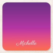 Lila, rosa und orangefarbene Farbvarianten Rechteckiger Pappuntersetzer (Vorderseite)