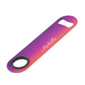 Lila, rosa und orangefarbene Farbvarianten Speed Flaschenöffner (Vorderseite Schrägansicht)