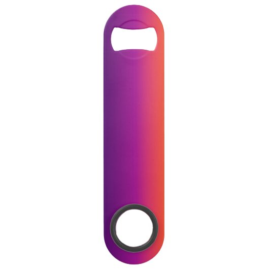 Lila, rosa und orangefarbene Farbvarianten Speed Flaschenöffner (Rückseite)