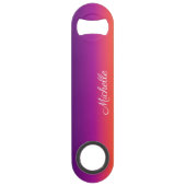Lila, rosa und orangefarbene Farbvarianten Speed Flaschenöffner (Vorderseite)
