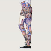 Lila, rosa und orangefarbene Tulpen Leggings (Links)