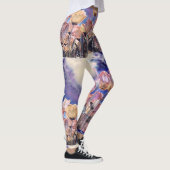 Lila, rosa und orangefarbene Tulpen Leggings (Rechts)