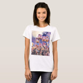 Lila, rosa und orangefarbene Tulpen T-Shirt (Vorne ganz)