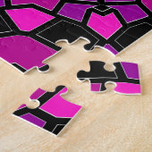 Lila Rosa- und Schwarzkaleidoskopmuster Puzzle (Seite)