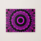 Lila Rosa- und Schwarzkaleidoskopmuster Puzzle (Horizontal)