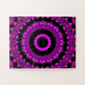Lila Rosa- und Schwarzkaleidoskopmuster Puzzle (Horizontal)