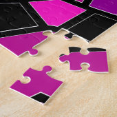Lila Rosa- und Schwarzkaleidoskopmuster Puzzle (Seite)