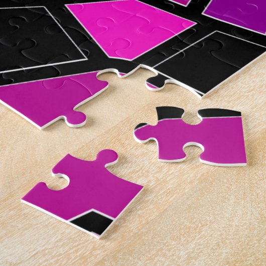 Lila Rosa- und Schwarzkaleidoskopmuster Puzzle (Seite)
