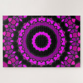 Lila Rosa- und Schwarzkaleidoskopmuster Puzzle (Horizontal)