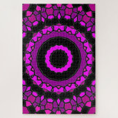 Lila Rosa- und Schwarzkaleidoskopmuster Puzzle (Vertikal)