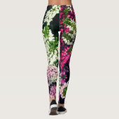 Lila, rosa und weiße Blume Leggings (Rückseite)