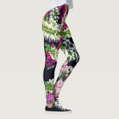 Lila, rosa und weiße Blume Leggings (Rechts)