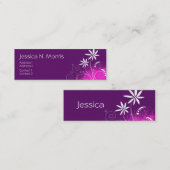 Lila, rosa und weiße Blumen Mini Visitenkarte (Vorne/Hinten)
