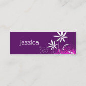 Lila, rosa und weiße Blumen Mini Visitenkarte (Rückseite)