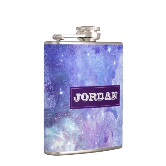 Lila rosa und weißer Hintergrund Flachmann (Rechts)