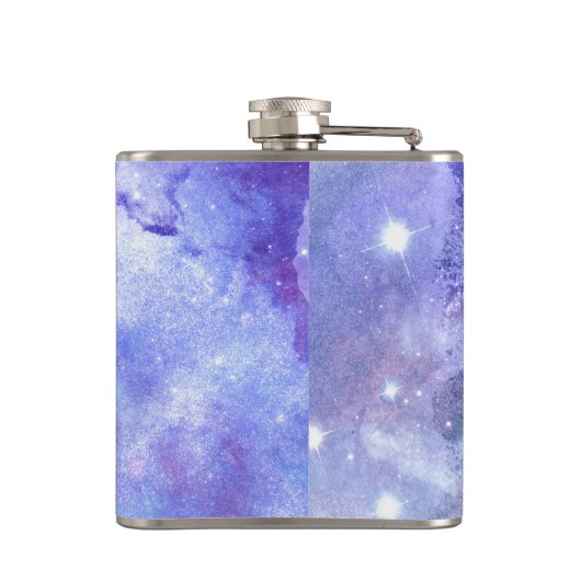 Lila rosa und weißer Hintergrund Flachmann (Rückseite)