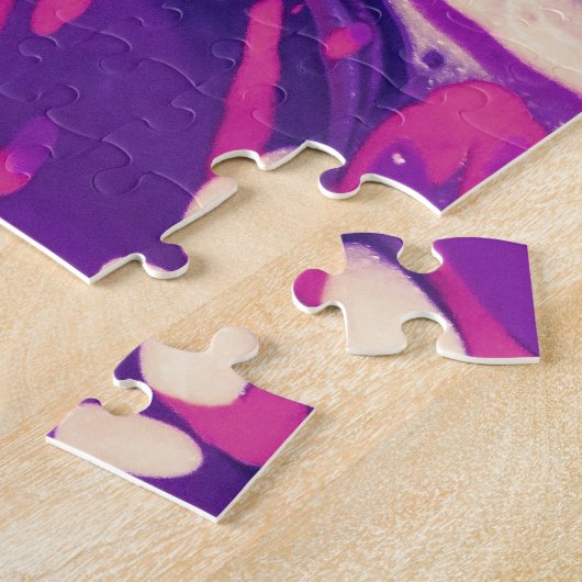 Lila, rosa und weißes Farbmuster mit schweißem Swi Puzzle (Seite)