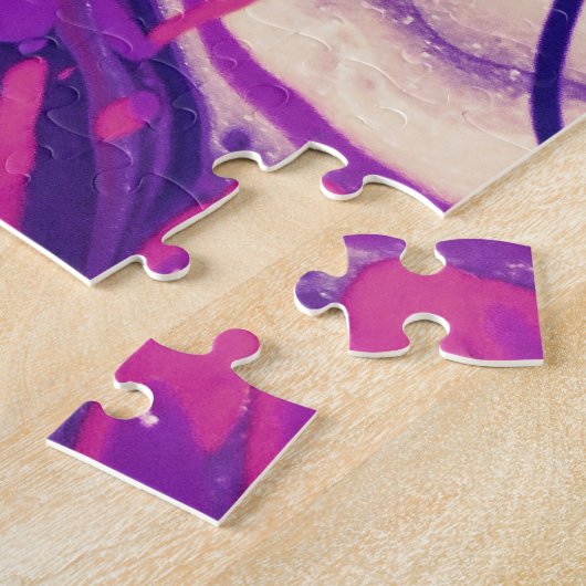 Lila, rosa und weißes Farbmuster mit schweißem Swi Puzzle (Seite)