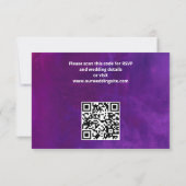 Lila rosa Vintage Rose RSVP Karte (Rückseite)