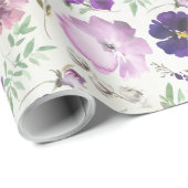 Lila Rosa Violett Orchid Peony Garden Wrapping Pa Geschenkpapier (Rolleneckpunkt)