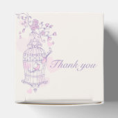 Lila rosa Vogel Danke Gastgeschenk Hochzeit Box Geschenkschachtel (Oben)