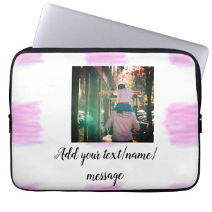 Lila rosa Wasserfarbe Vater Sohn Papa Bild hinzufü Laptopschutzhülle
