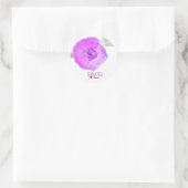 Lila Rosa Wasserfarben-Blumen-Partygeschenk Runder Aufkleber (Tasche)