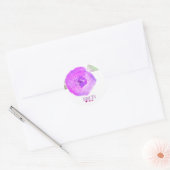 Lila Rosa Wasserfarben-Blumen-Partygeschenk Runder Aufkleber (Umschlag)