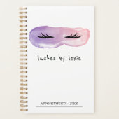 Lila & rosa Wasserfarben Lash Artist Ernennung Planer (Vorderseite)