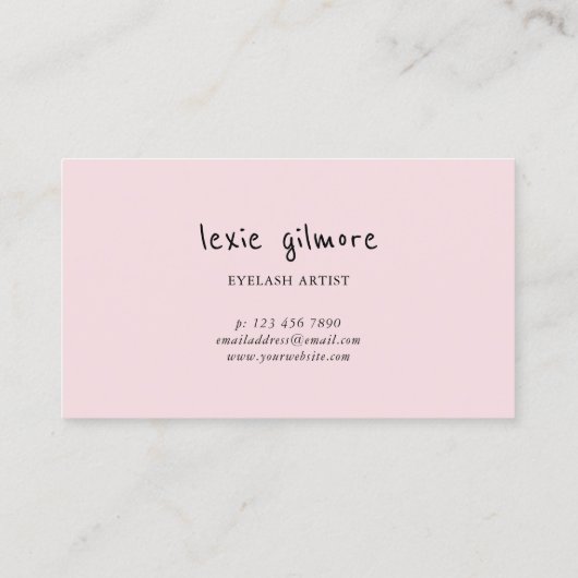 Lila & rosa Wasserfarben Lash Künstlerische Loyali Visitenkarte (Rückseite)