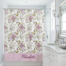 Lila Rosa Wasserfarben-Wildblumen-Monogramm