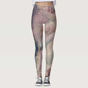 Lila Rosa Weiche Wasserfarbe Kosmische Galaxie Fun Leggings