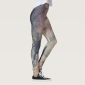 Lila rosa weiche Wasserfarbe Kosmische Galaxie Spa Leggings (Rechts)