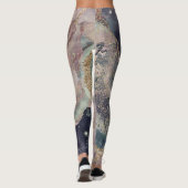 Lila rosa weiche Wasserfarbe Kosmische Galaxie Spa Leggings (Rückseite)