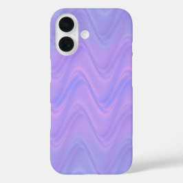 Lila Rosa Wellenlinienmuster iPhone 16 Hülle